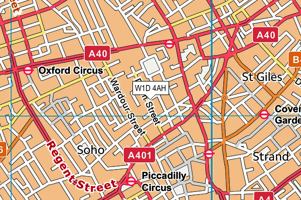 W1D 4AH map - OS VectorMap District (Ordnance Survey)