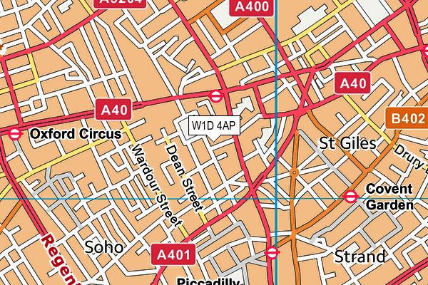 W1D 4AP map - OS VectorMap District (Ordnance Survey)