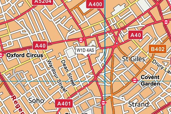 W1D 4AS map - OS VectorMap District (Ordnance Survey)