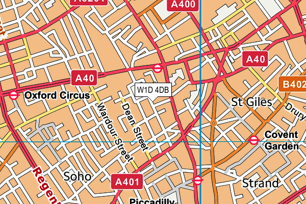 W1D 4DB map - OS VectorMap District (Ordnance Survey)