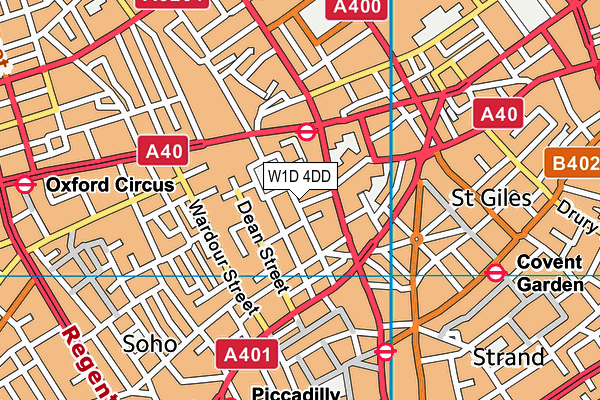 W1D 4DD map - OS VectorMap District (Ordnance Survey)