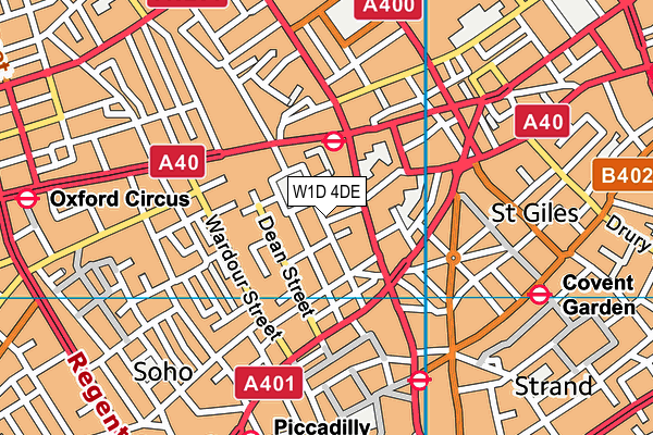 W1D 4DE map - OS VectorMap District (Ordnance Survey)