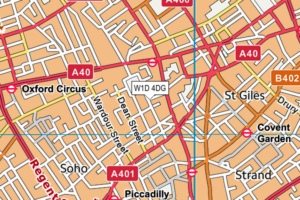 W1D 4DG map - OS VectorMap District (Ordnance Survey)