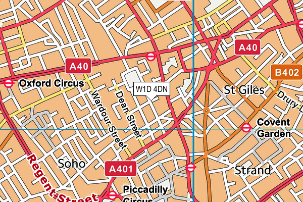 W1D 4DN map - OS VectorMap District (Ordnance Survey)
