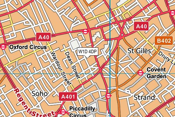 W1D 4DP map - OS VectorMap District (Ordnance Survey)