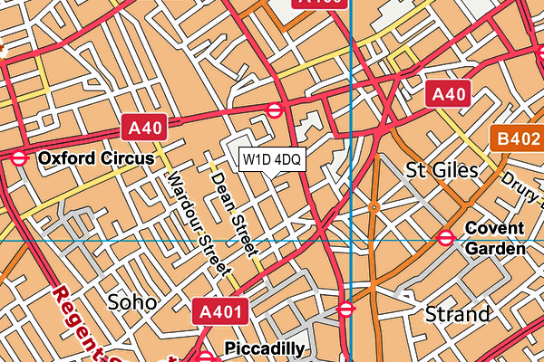 W1D 4DQ map - OS VectorMap District (Ordnance Survey)