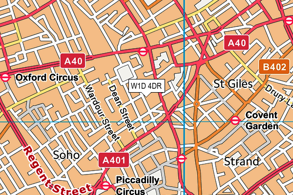 W1D 4DR map - OS VectorMap District (Ordnance Survey)