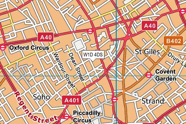W1D 4DS map - OS VectorMap District (Ordnance Survey)