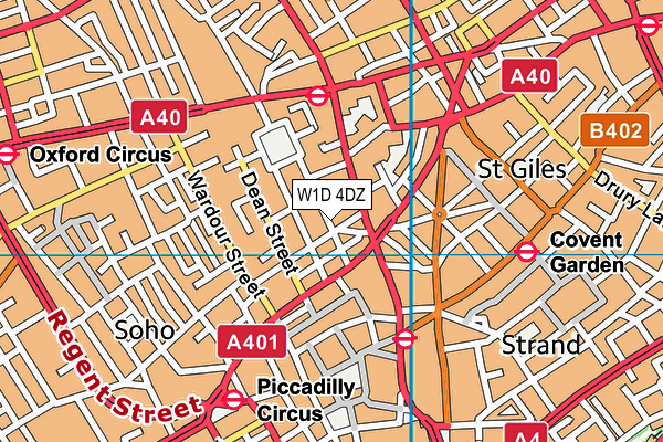 W1D 4DZ map - OS VectorMap District (Ordnance Survey)