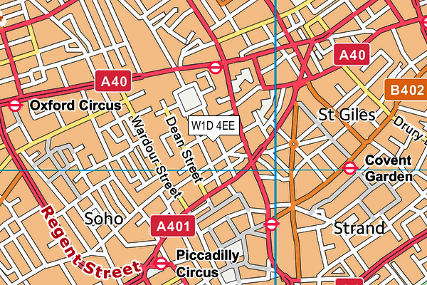 W1D 4EE map - OS VectorMap District (Ordnance Survey)