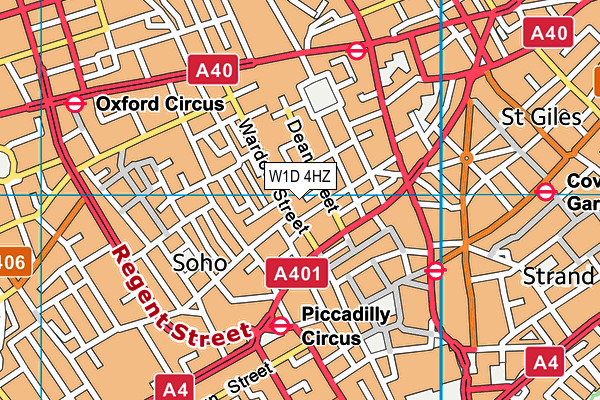 W1D 4HZ map - OS VectorMap District (Ordnance Survey)