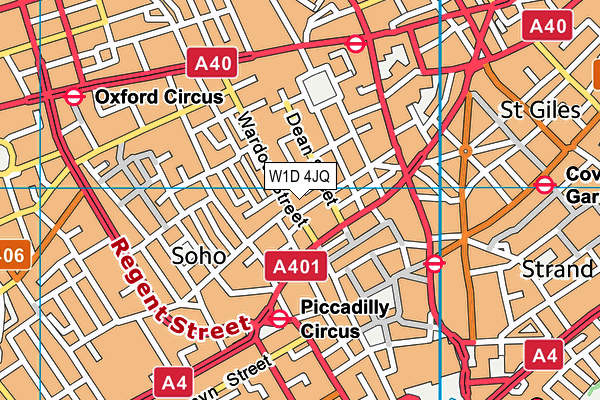 W1D 4JQ map - OS VectorMap District (Ordnance Survey)