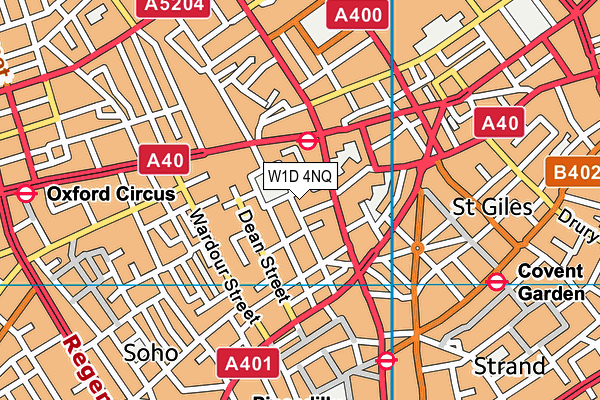 W1D 4NQ map - OS VectorMap District (Ordnance Survey)