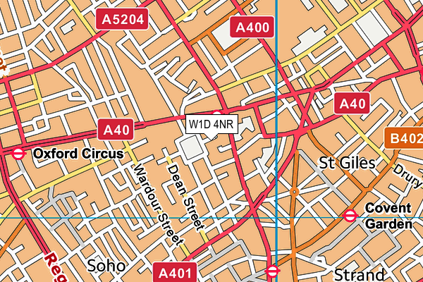 W1D 4NR map - OS VectorMap District (Ordnance Survey)