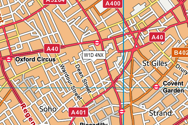 W1D 4NX map - OS VectorMap District (Ordnance Survey)