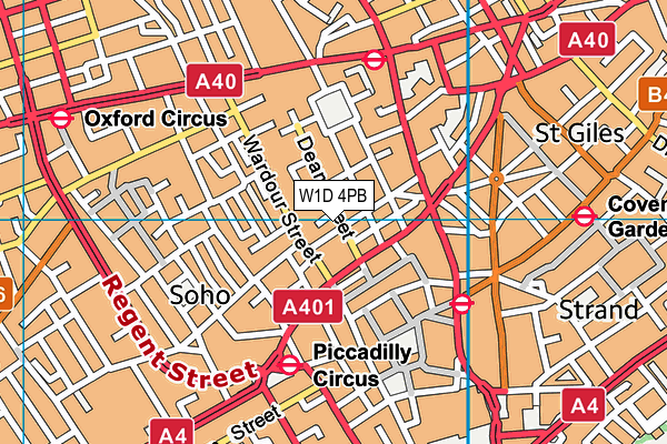 W1D 4PB map - OS VectorMap District (Ordnance Survey)