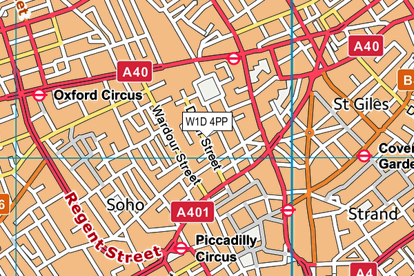 W1D 4PP map - OS VectorMap District (Ordnance Survey)