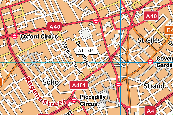 W1D 4PU map - OS VectorMap District (Ordnance Survey)