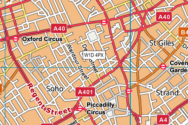 W1D 4PX map - OS VectorMap District (Ordnance Survey)