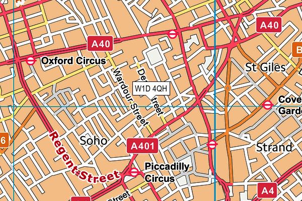 W1D 4QH map - OS VectorMap District (Ordnance Survey)