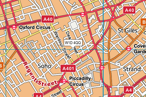 W1D 4QQ map - OS VectorMap District (Ordnance Survey)