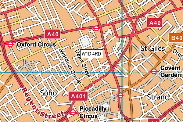 W1D 4RD map - OS VectorMap District (Ordnance Survey)