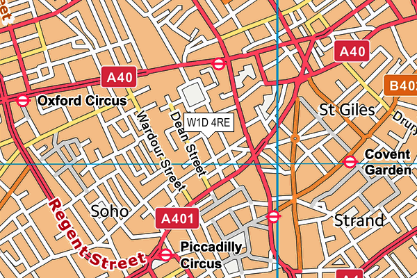 W1D 4RE map - OS VectorMap District (Ordnance Survey)
