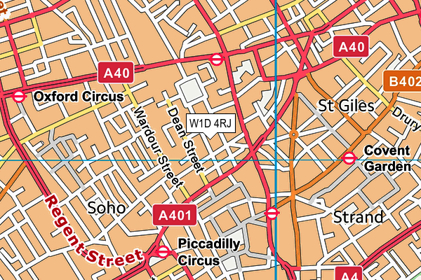 W1D 4RJ map - OS VectorMap District (Ordnance Survey)