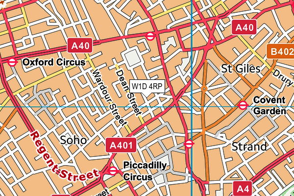 W1D 4RP map - OS VectorMap District (Ordnance Survey)