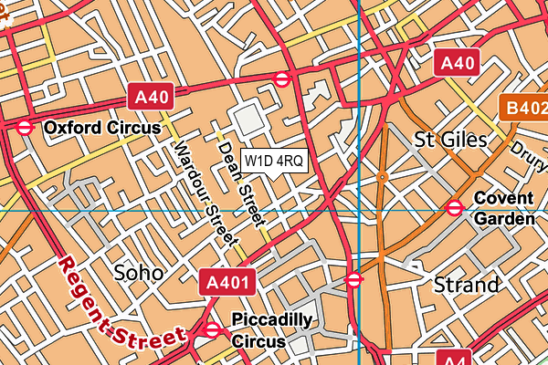 W1D 4RQ map - OS VectorMap District (Ordnance Survey)