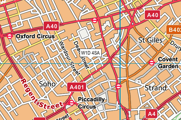 W1D 4SA map - OS VectorMap District (Ordnance Survey)