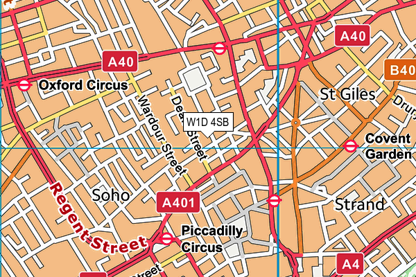 W1D 4SB map - OS VectorMap District (Ordnance Survey)