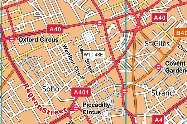 W1D 4SE map - OS VectorMap District (Ordnance Survey)