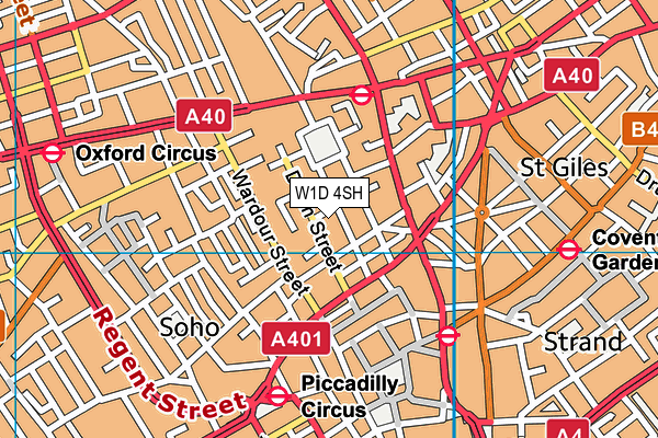 W1D 4SH map - OS VectorMap District (Ordnance Survey)