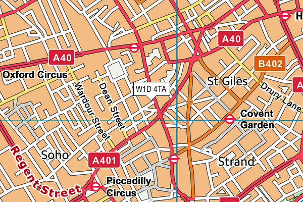 W1D 4TA map - OS VectorMap District (Ordnance Survey)