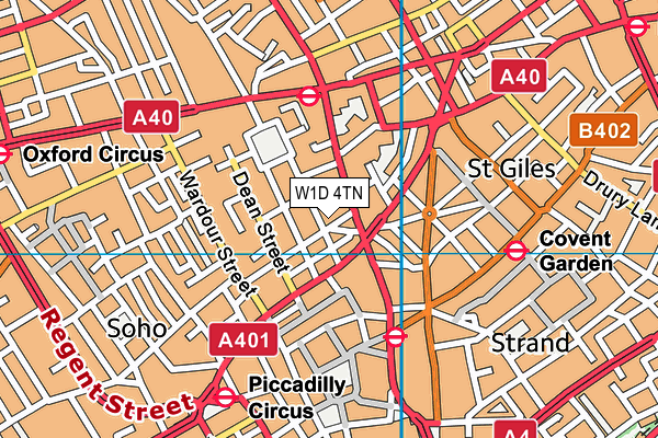W1D 4TN map - OS VectorMap District (Ordnance Survey)