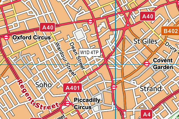 W1D 4TP map - OS VectorMap District (Ordnance Survey)