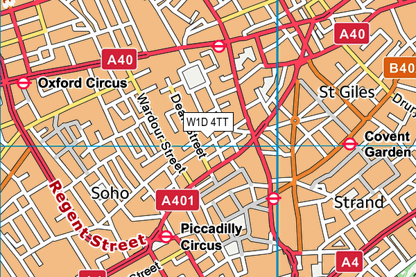 W1D 4TT map - OS VectorMap District (Ordnance Survey)