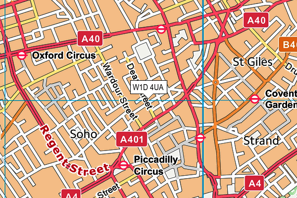 W1D 4UA map - OS VectorMap District (Ordnance Survey)