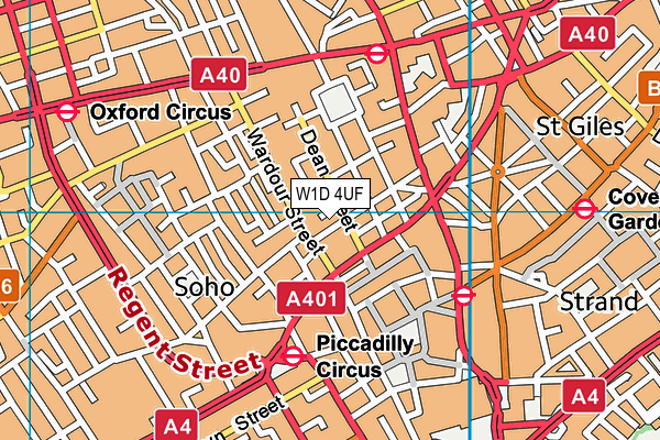 W1D 4UF map - OS VectorMap District (Ordnance Survey)