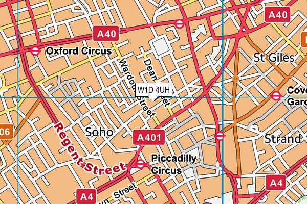 W1D 4UH map - OS VectorMap District (Ordnance Survey)