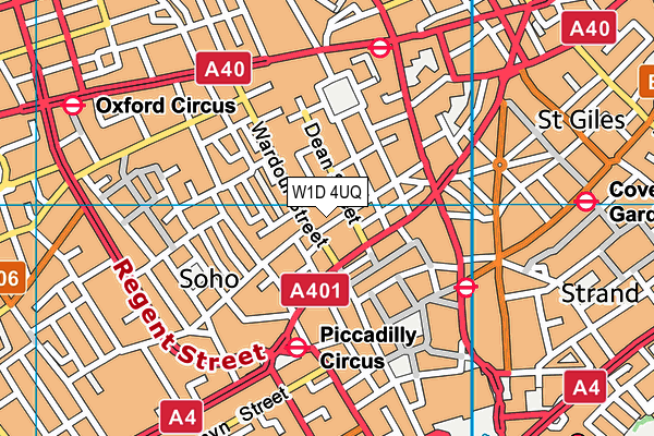 W1D 4UQ map - OS VectorMap District (Ordnance Survey)