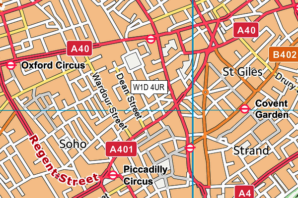 W1D 4UR map - OS VectorMap District (Ordnance Survey)