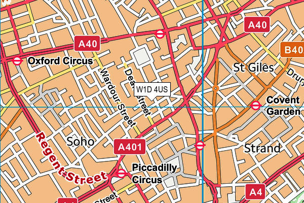 W1D 4US map - OS VectorMap District (Ordnance Survey)