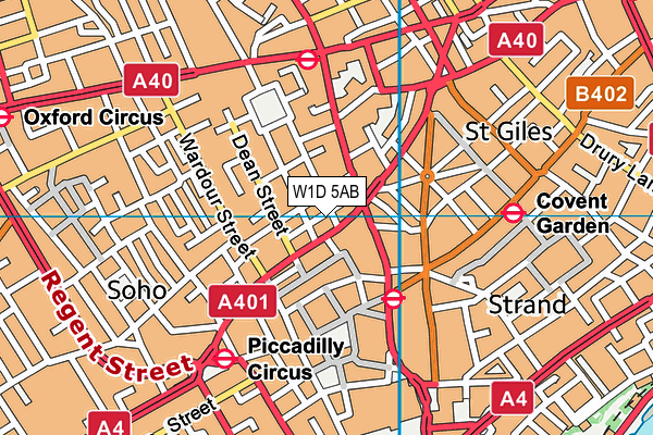 W1D 5AB map - OS VectorMap District (Ordnance Survey)