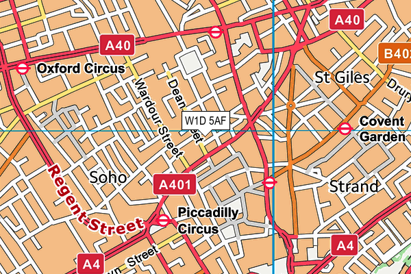 W1D 5AF map - OS VectorMap District (Ordnance Survey)