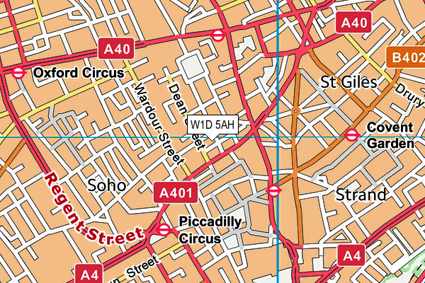 W1D 5AH map - OS VectorMap District (Ordnance Survey)