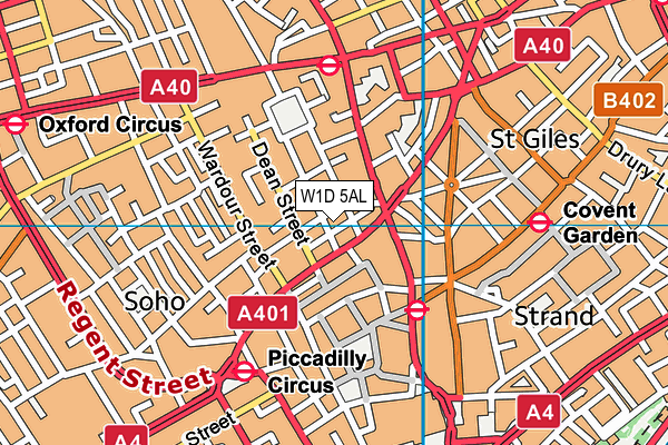 W1D 5AL map - OS VectorMap District (Ordnance Survey)