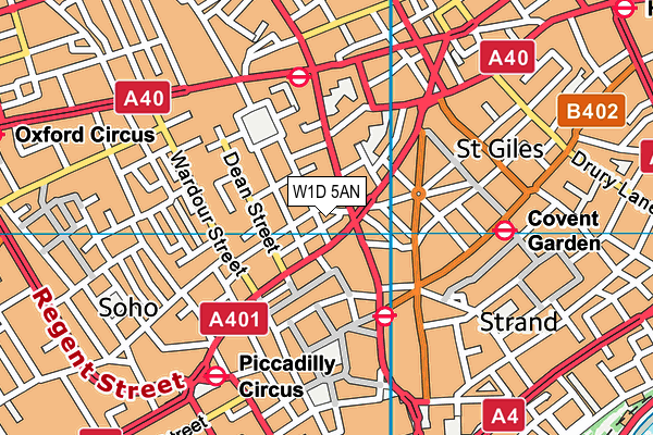 W1D 5AN map - OS VectorMap District (Ordnance Survey)