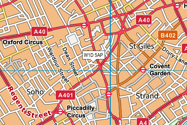 W1D 5AP map - OS VectorMap District (Ordnance Survey)